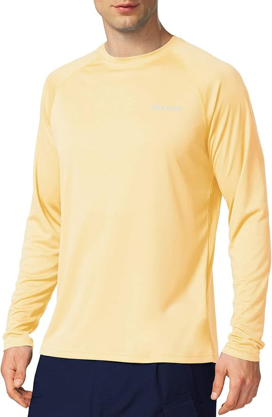 baleaf Men's Sun Protection Shirts UV SPF UPF 50+ Long Sleeve Rash Guard Fishing Running Quick Dry Lightweight