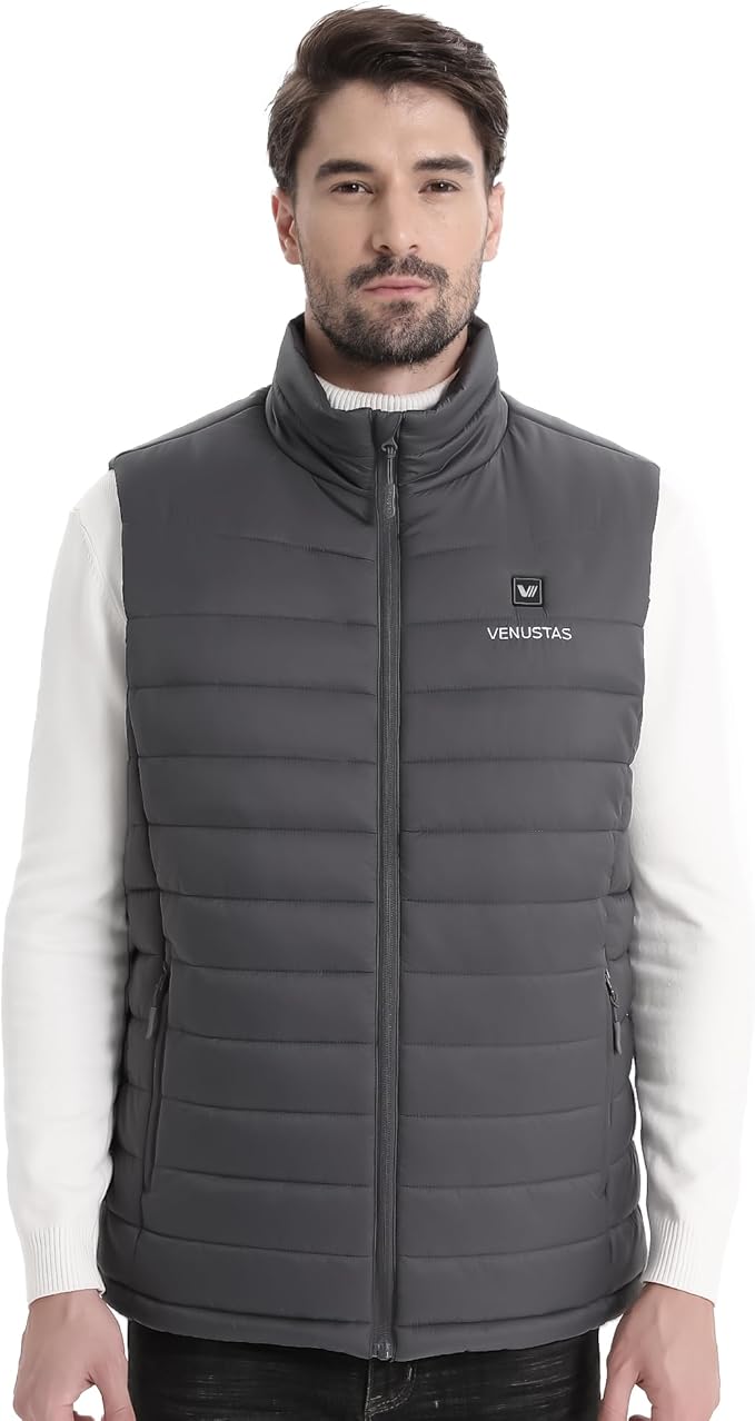 Venustas Men's Heated Vest with Battery, Lightweight Quilted Vest for Men