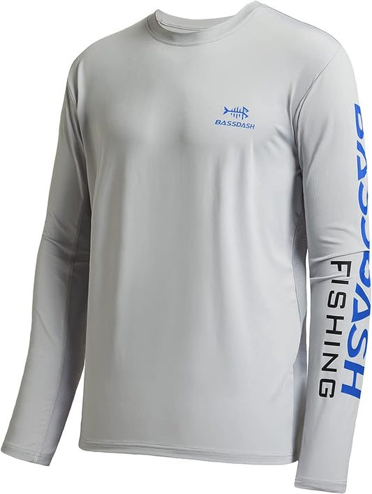 BASSDASH Fishing T Shirts for Men UV Sun Protection UPF 50+ Long Sleeve Tee T-Shirt