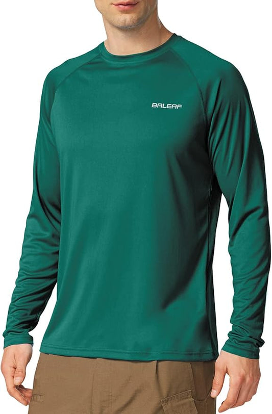 baleaf Men's Sun Protection Shirts UV SPF UPF 50+ Long Sleeve Rash Guard Fishing Running Quick Dry Lightweight
