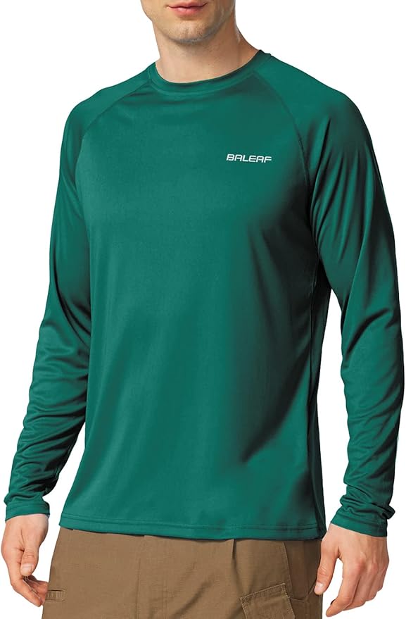 baleaf Men's Sun Protection Shirts UV SPF UPF 50+ Long Sleeve Rash Guard Fishing Running Quick Dry Lightweight