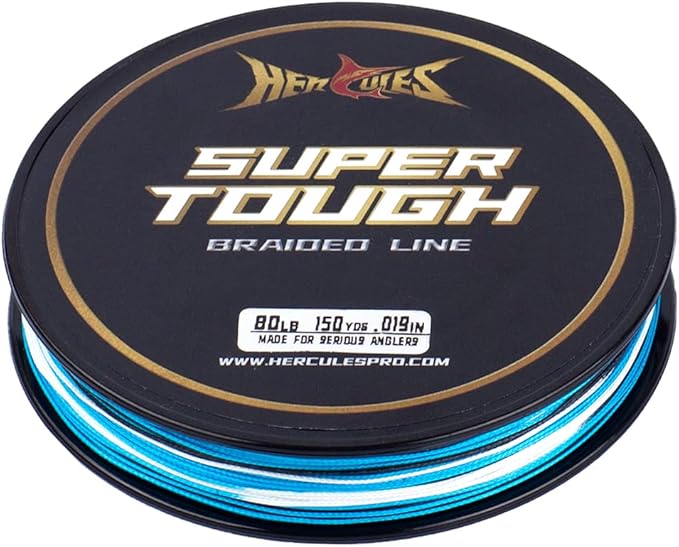 HERCULES Super Tough Braided Fishing Line 4 Strands / 8 Strands, 4lb - 160lb Braid Lines, 150/300/500/1000 Yards for Saltwater