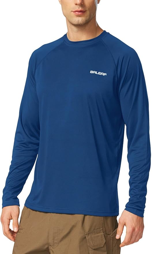 baleaf Men's Sun Protection Shirts UV SPF UPF 50+ Long Sleeve Rash Guard Fishing Running Quick Dry Lightweight