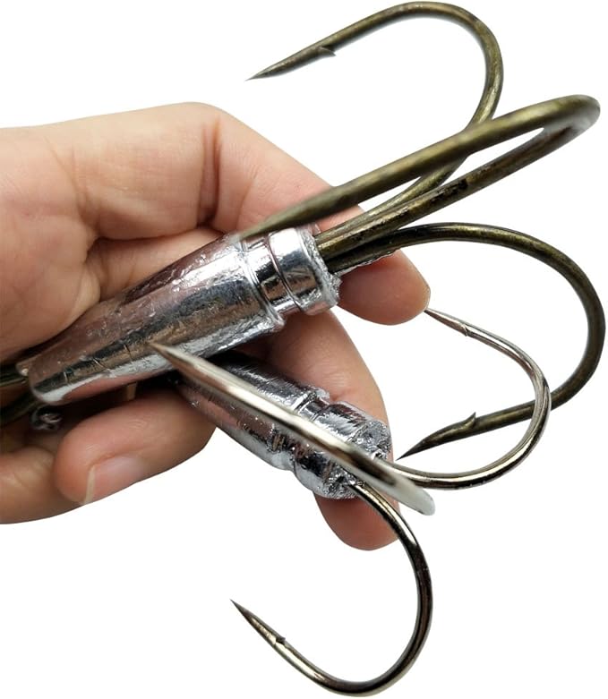 Snagging Hooks Snagging Weighted Treble Hooks 2pcs/Pack Fishing Hooks 5 Sizes 0.7oz 1.1oz 1.6oz 2.1oz 2.8oz
