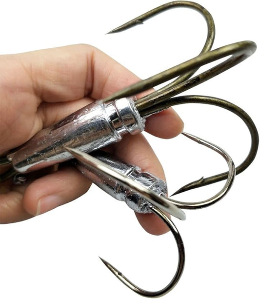 Snagging Hooks Snagging Weighted Treble Hooks 2pcs/Pack Fishing Hooks 5 Sizes 0.7oz 1.1oz 1.6oz 2.1oz 2.8oz