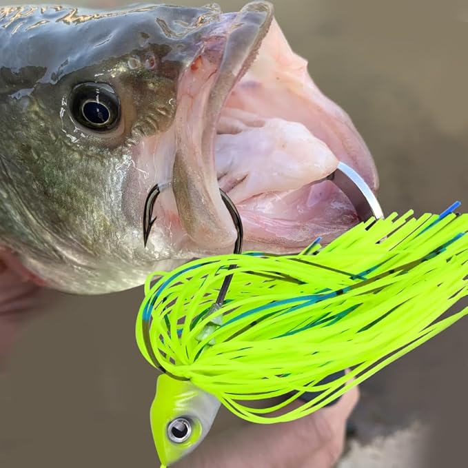 Spinnerbait Fishing Lure, Hard Metal Jig Spinner Baits Kits Swimbait for Bass Trout Pike Salmon Walleye Freshwater Saltwater 5pcs/Pack