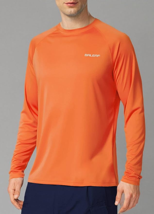 baleaf Men's Sun Protection Shirts UV SPF UPF 50+ Long Sleeve Rash Guard Fishing Running Quick Dry Lightweight
