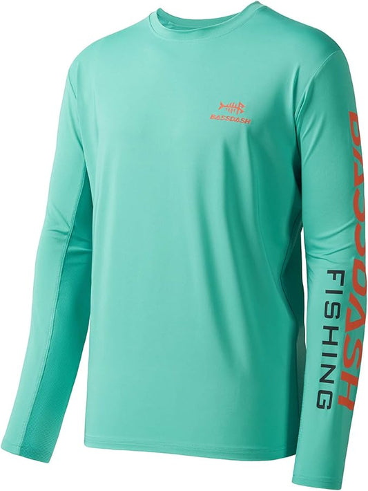 BASSDASH Fishing T Shirts for Men UV Sun Protection UPF 50+ Long Sleeve Tee T-Shirt