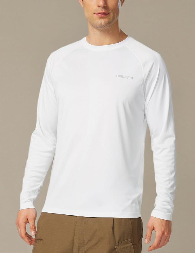 baleaf Men's Sun Protection Shirts UV SPF UPF 50+ Long Sleeve Rash Guard Fishing Running Quick Dry Lightweight