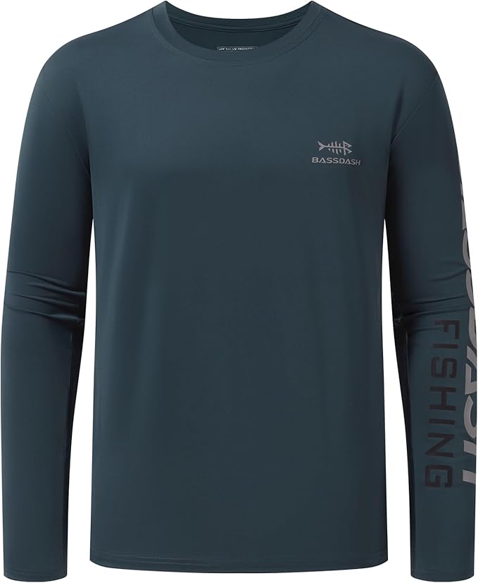 BASSDASH Fishing T Shirts for Men UV Sun Protection UPF 50+ Long Sleeve Tee T-Shirt