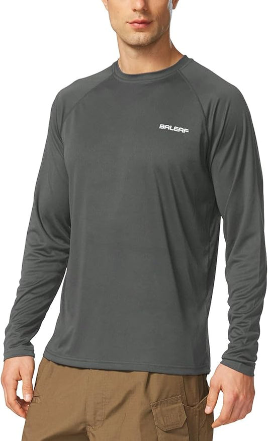 baleaf Men's Sun Protection Shirts UV SPF UPF 50+ Long Sleeve Rash Guard Fishing Running Quick Dry Lightweight