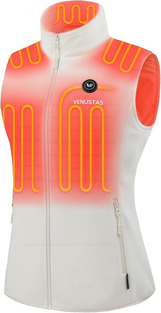 Venustas Women's Fleece Heated Vest with Battery, Lightweight Electric Heated Coat
