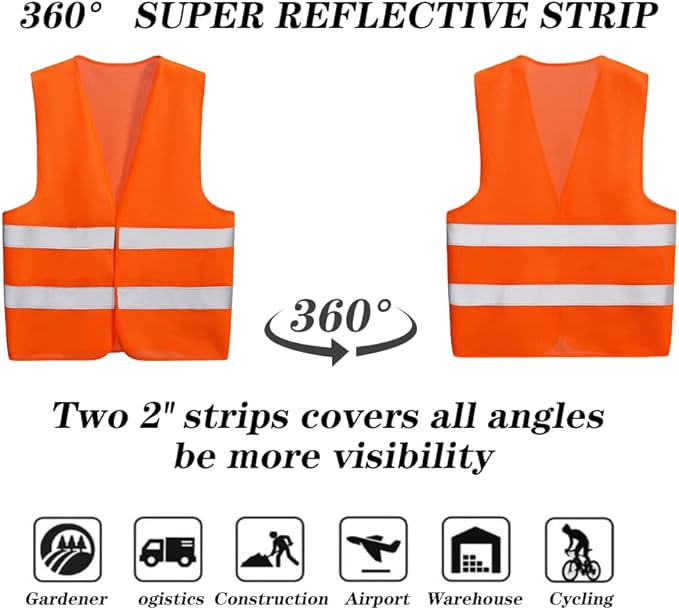 10 Pack Mount Marter Safety Reflective Vest for Outdoor Operator and Sportsmen