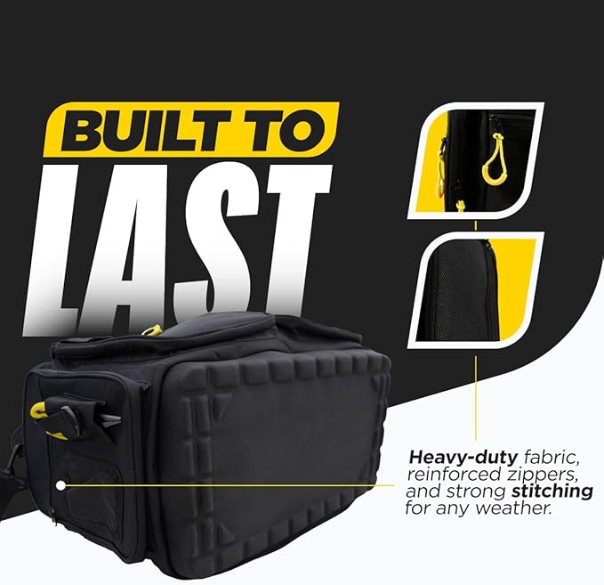 Beyond Fishing Hauler Tackle Bags - Water Resistant With Hard Molded Bottom - Perfect for Fresh Water & Salt Water Fishing Tackle Storage - Holds Tackle Boxes and Fishing Gear
