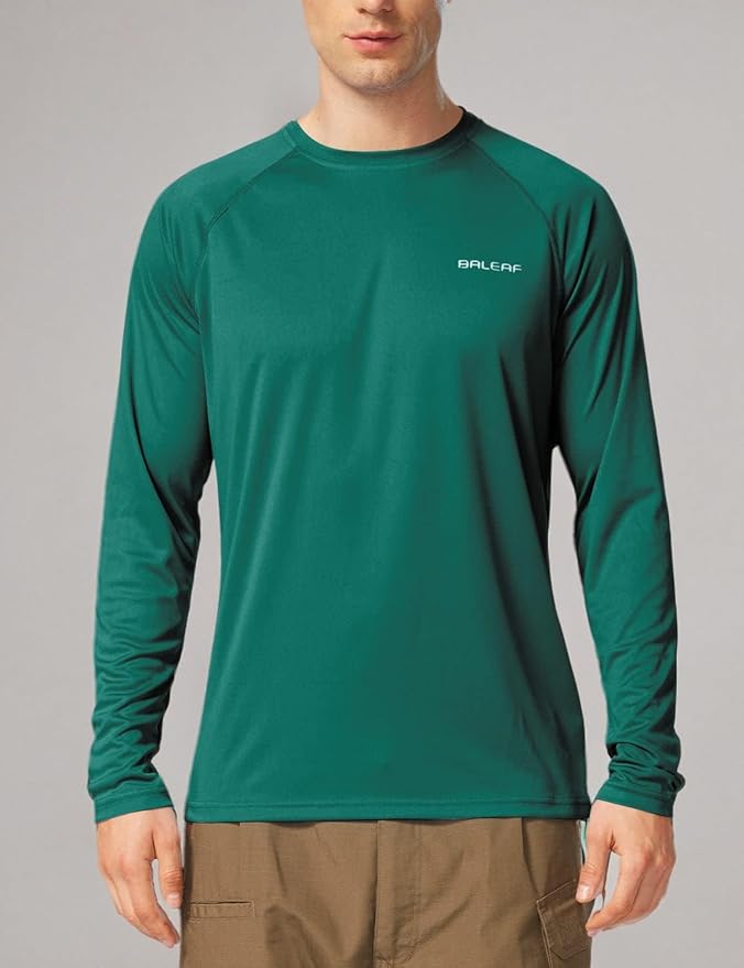 baleaf Men's Sun Protection Shirts UV SPF UPF 50+ Long Sleeve Rash Guard Fishing Running Quick Dry Lightweight