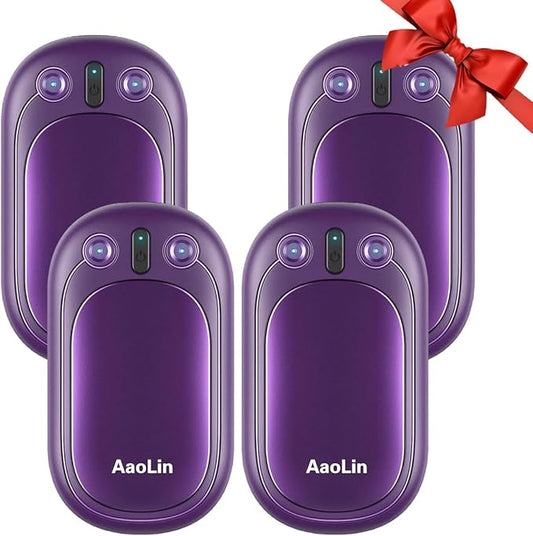 AI Hand Warmers Rechargeable, AaoLin 2 Pack Electric Hand Warmers Reusable, 12Hrs Long Heating, Portable Pocket Handwarmer Great Gift for Outdoors, Camping, Golf, Hunting Gear