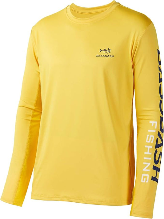 BASSDASH Fishing T Shirts for Men UV Sun Protection UPF 50+ Long Sleeve Tee T-Shirt