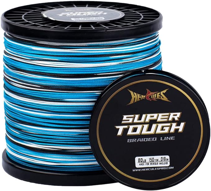 HERCULES Super Tough Braided Fishing Line 4 Strands / 8 Strands, 4lb - 160lb Braid Lines, 150/300/500/1000 Yards for Saltwater
