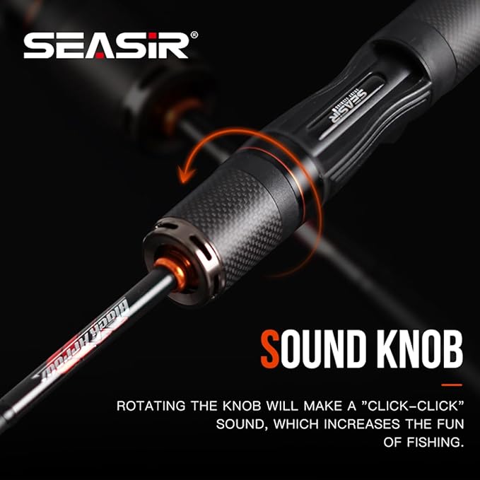 SEASIR Black Arrow Ultralight Fishing Rod, BFS Spinning Rod Bait Finesse Casting Rod, 2 Piece Baitcaster Rod, 36T Carbon Fiber, Fuji O Ring, Portable Travel Rod for Bass Saltwater Freshwater