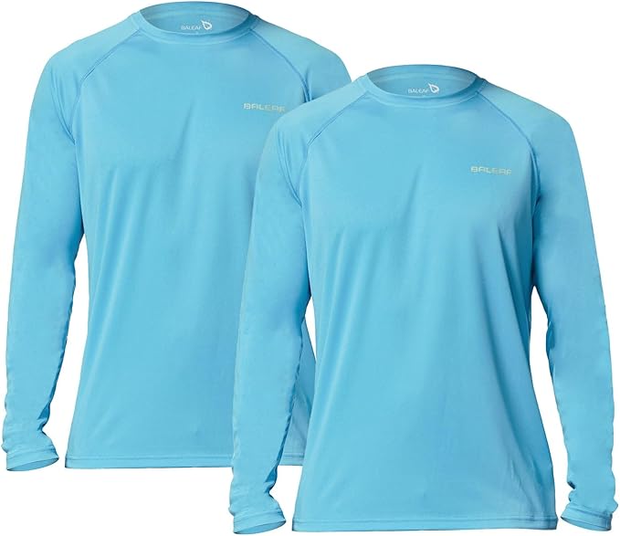 baleaf Men's Sun Protection Shirts UV SPF UPF 50+ Long Sleeve Rash Guard Fishing Running Quick Dry Lightweight