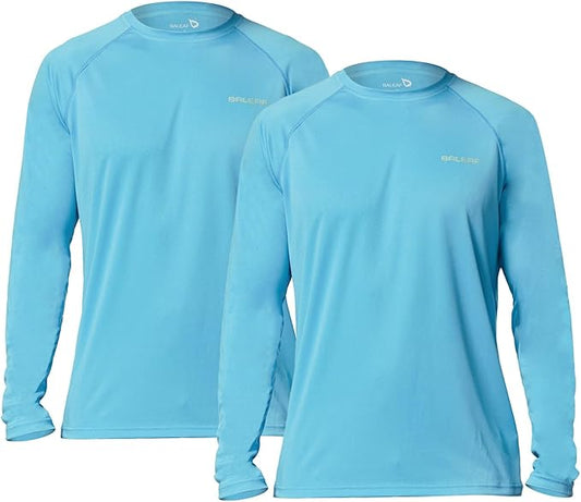 baleaf Men's Sun Protection Shirts UV SPF UPF 50+ Long Sleeve Rash Guard Fishing Running Quick Dry Lightweight