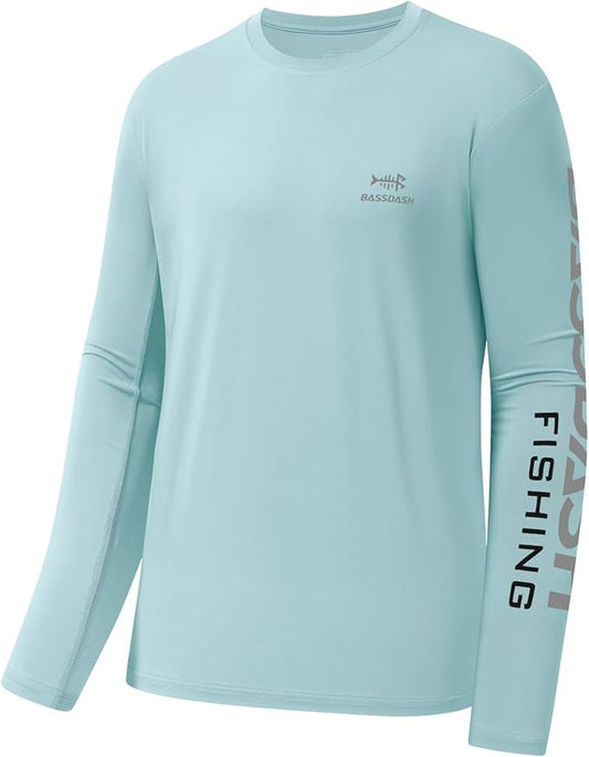 BASSDASH Fishing T Shirts for Men UV Sun Protection UPF 50+ Long Sleeve Tee T-Shirt
