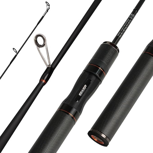SEASIR Black Arrow Ultralight Fishing Rod, BFS Spinning Rod Bait Finesse Casting Rod, 2 Piece Baitcaster Rod, 36T Carbon Fiber, Fuji O Ring, Portable Travel Rod for Bass Saltwater Freshwater
