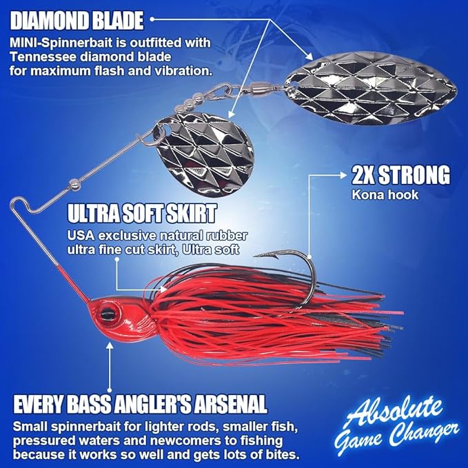 XFISHMAN-Spinner-Baits-for-Bass-Fishing-Lures-Colorado Blade Spinnerbait Set 1/4 oz & 3/8 oz 6 Colors for Bass Pike Crappie & Trout Fishing