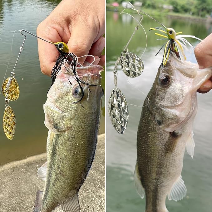 XFISHMAN-Spinner-Baits-for-Bass-Fishing-Lures-Colorado Blade Spinnerbait Set 1/4 oz & 3/8 oz 6 Colors for Bass Pike Crappie & Trout Fishing