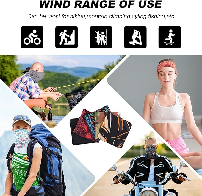 20pcs Cooling Neck Gaiter for Men Women Gator Face Mask Scart Cover Breathable Balaclava Bandana Sun Protection