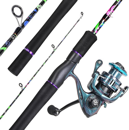 Sougayilang Fishing Rod and Reel Combo, Baitcasting/Spinning Combo, IM7 Graphite Blank Rods with EVA Handle