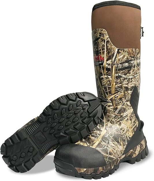 8 Fans Rubber Hunting Boots with 1000G Thinsulate Insulation,Next Camo Waterproof Rubber Mud Muck Boots with 5mm Neoprene for Men