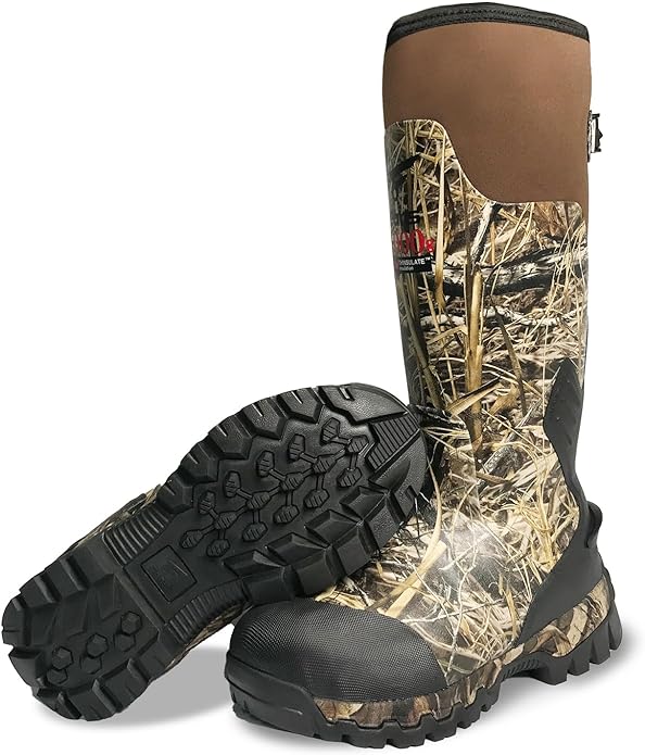 8 Fans Rubber Hunting Boots with 1000G Thinsulate Insulation,Next Camo Waterproof Rubber Mud Muck Boots with 5mm Neoprene for Men