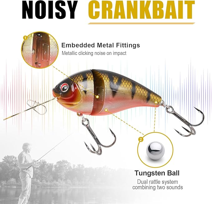 TRUSCEND Easy Catch Swimmax, Magic Noisy Turbulent Wiggling and Vibrating Actions for More Bites, Segmented Swimbait Jointed by Dyneema Strongest Fiber, Lifelike Fishing Lures for Relax Family Fishing