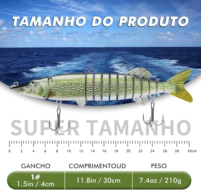 TRUSCEND Easy Catch Swimmax, Magic Noisy Turbulent Wiggling and Vibrating Actions for More Bites, Segmented Swimbait Jointed by Dyneema Strongest Fiber, Lifelike Fishing Lures for Relax Family Fishing