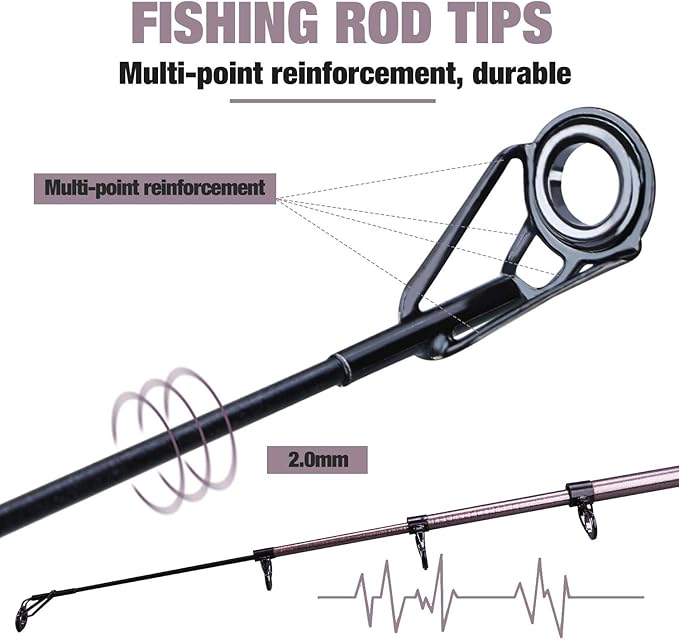Sougayilang Telescopic Fishing Rod - 24 Ton Carbon Fiber,CNC Machined Reel Seat, Comfortable EVA Handle, Travel Fishing Rod for Bass Trout Fishing