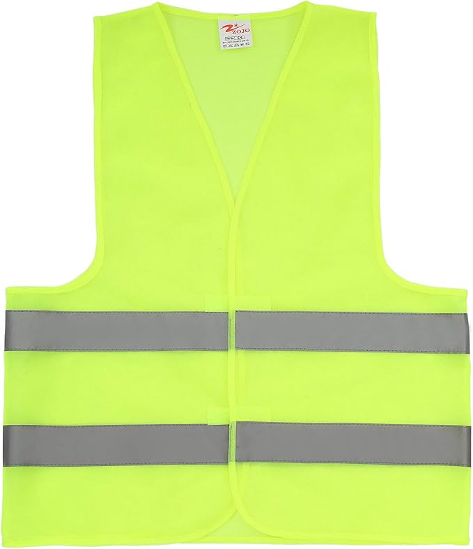 zojo Normal Visibility Safety Vests,12 Pack,Adjustable Size, Thin & Lightweight Mesh Fabric, Wholesale Safety Vest for Outdoor Works, Fits for Men and Women -Neon Yellow
