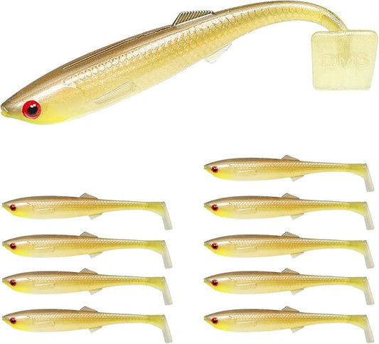 TRUSCEND Easy Catch Soft Lures, Unique Vibrating Swim Action and Trembly Sinking Move for More Bites, Amazing Soft Swimbaits for Family Fishing, Well-Made Fishing Lures for Bass Trout Crappie Walleye