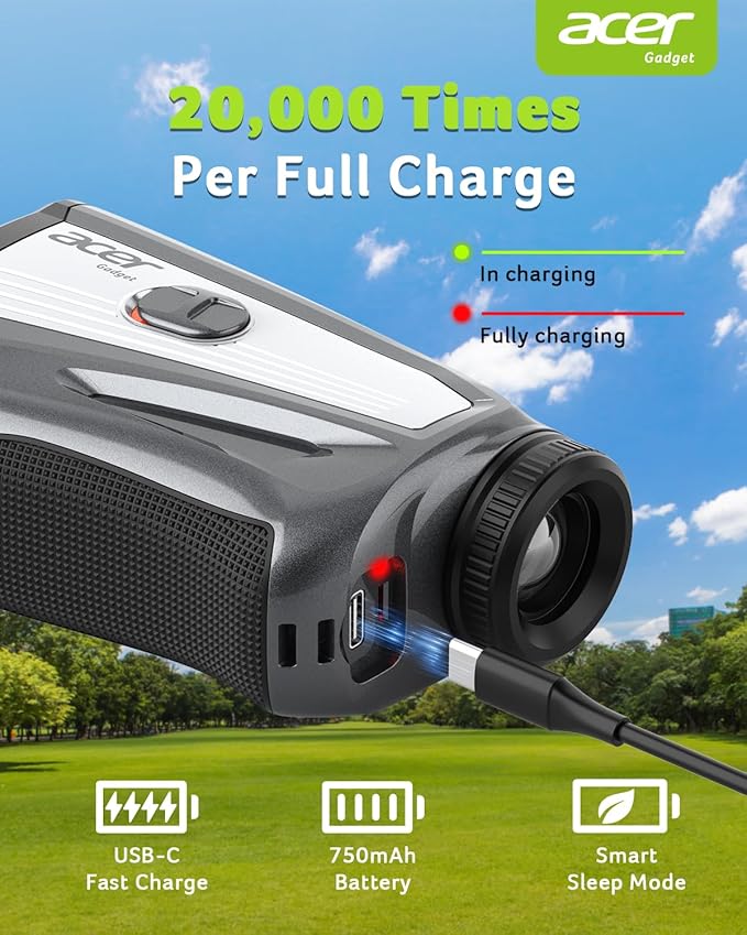 Acer Gadget Golf Rangefinder with Slope - 1200/1700Yards Laser Range Finder for Hunting, 6X Magnification Rangefinders Golf with Flag Pole Locking Vibration, Rechargeable Magnetic Golfing Gift for Men