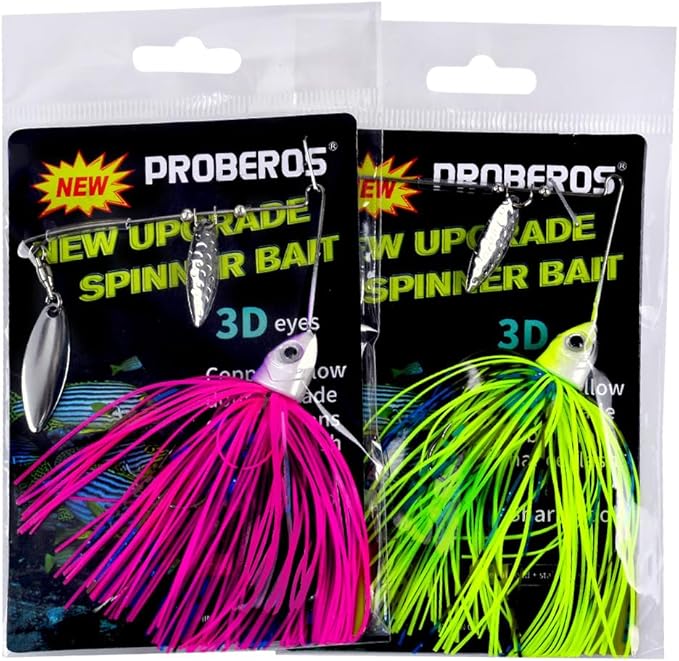 Spinnerbait Fishing Lure, Hard Metal Jig Spinner Baits Kits Swimbait for Bass Trout Pike Salmon Walleye Freshwater Saltwater 5pcs/Pack