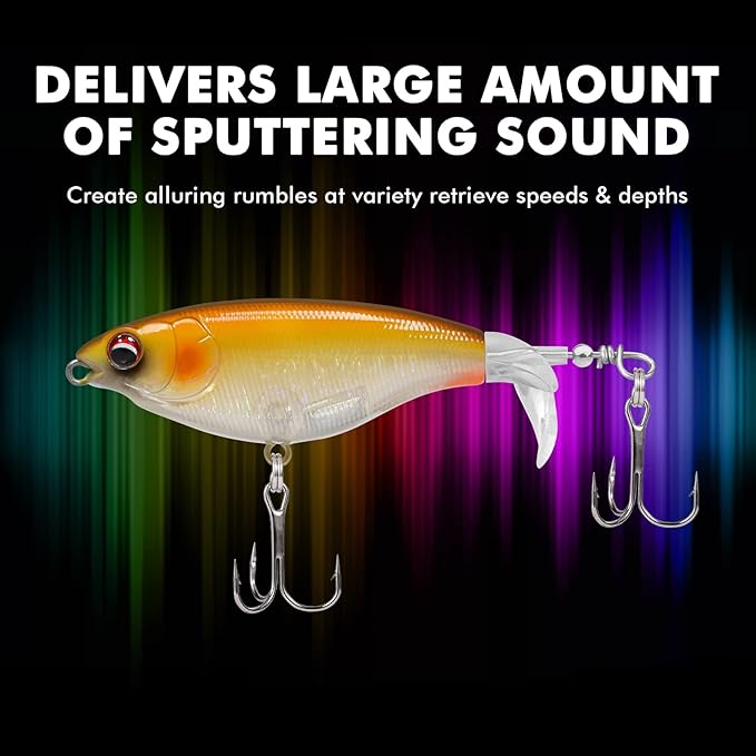 TRUSCEND PoPobait with BKK Hooks, Top Water Plopper Fishing Lures for Bass Walleye Pike Catfish Musky Perch, Floating Lure for Freshwater or Saltwater, Amazing Teasers Fishing Gifts for Family Fishing