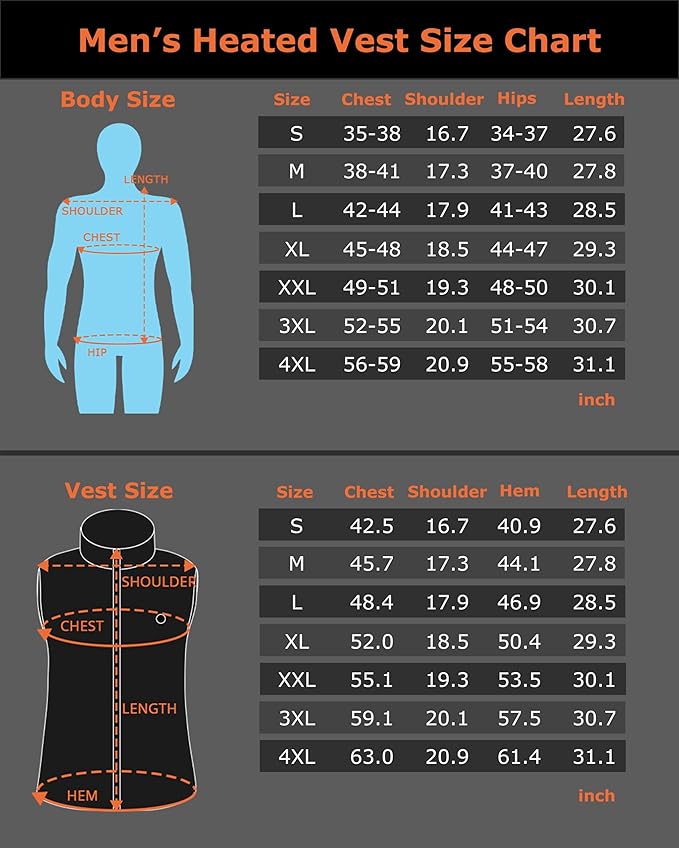 Venustas Men's Heated Down Vest with Battery Pack 7.4V Included, 90% Duck Down Lightweight Electric Vest for Hiking Hunting