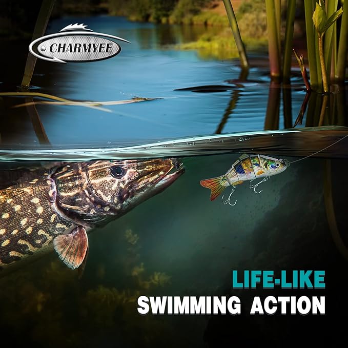 Bass Fishing Lure for Freshwater and Saltwater Lifelike Fishing Lures Multi Jointed Swimbait for Bass Trout Crappie Walleye Pike Fishing Gifts for Men