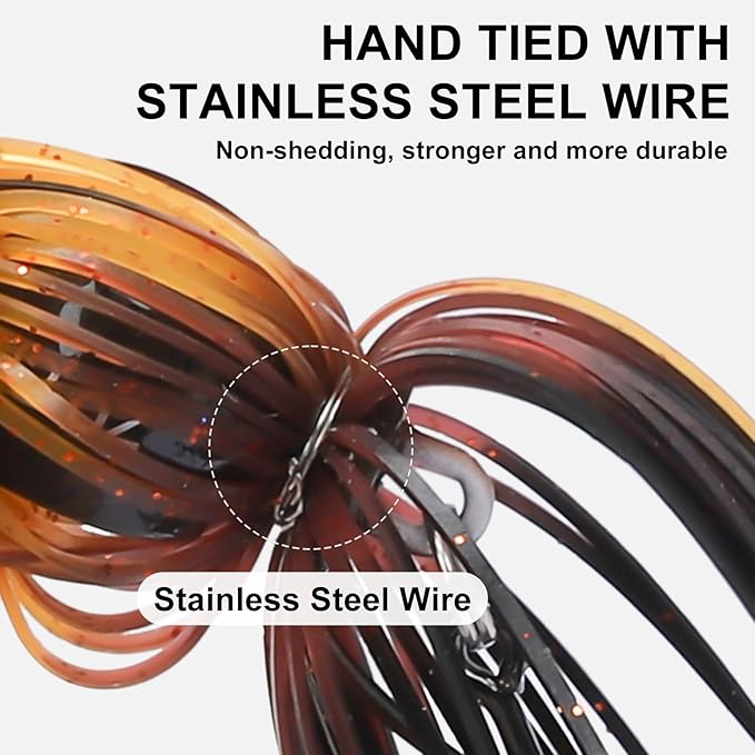 TRUSCEND Fishing Jigs with Ultra Smooth Teflon Hook, Tour Grade Titanium Weed Guard Swim Jigs, Valuable Weedless Skirted Jig, Well-Made Fishing Lures for Crappie Bass Trout, Freshwater Fishing Gear