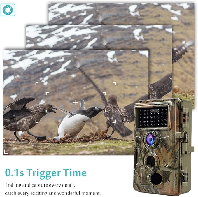 5-Pack Game & Deer Trail Cameras Night Vision 32MP 1296P Video for Wildlife Hunting and Backyard Surveillance 0.1s Trigger Speed Motion Activated Password Protected Time Lapse and Time Stamp