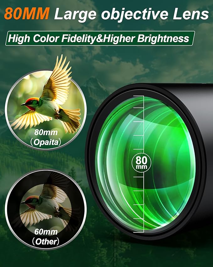 25-75X80 Spotting Scope for Shooting Hunting - Spotter Scopes with Tripod Phone Adapter Waterproof HD Scope for Target Shooting Bird Watching