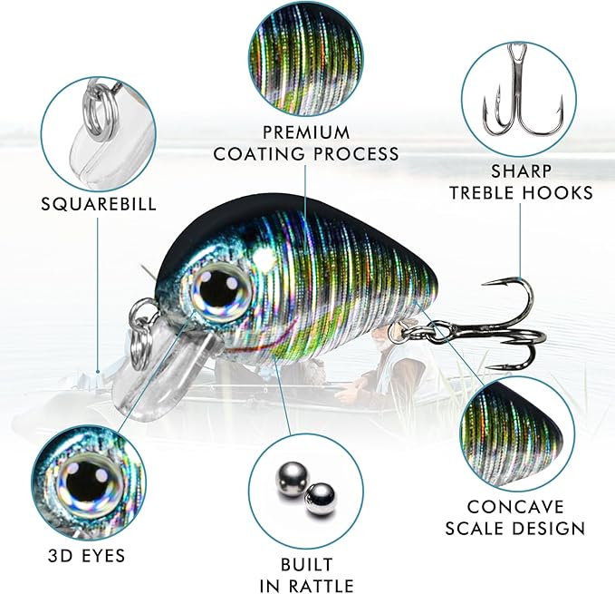TRUSCEND Swimmax for Freshwater and Saltwater, Lifelike Fishing Lures for Bass Trout Crappie Walleye Pike Bluegill Salmon, Swimbait for Bass, Amazing Fishing Gear Gifts for Family