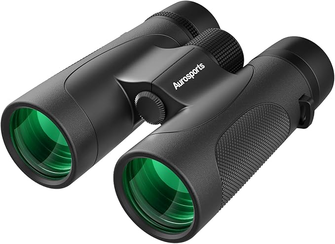 12x42 UHD Binoculars for Adults High Powered: Waterproof for Bird Watching - Large View, Lightweight, Fogproof Binoculars for Hunting Hiking Bird Watching Travel Cruise Black