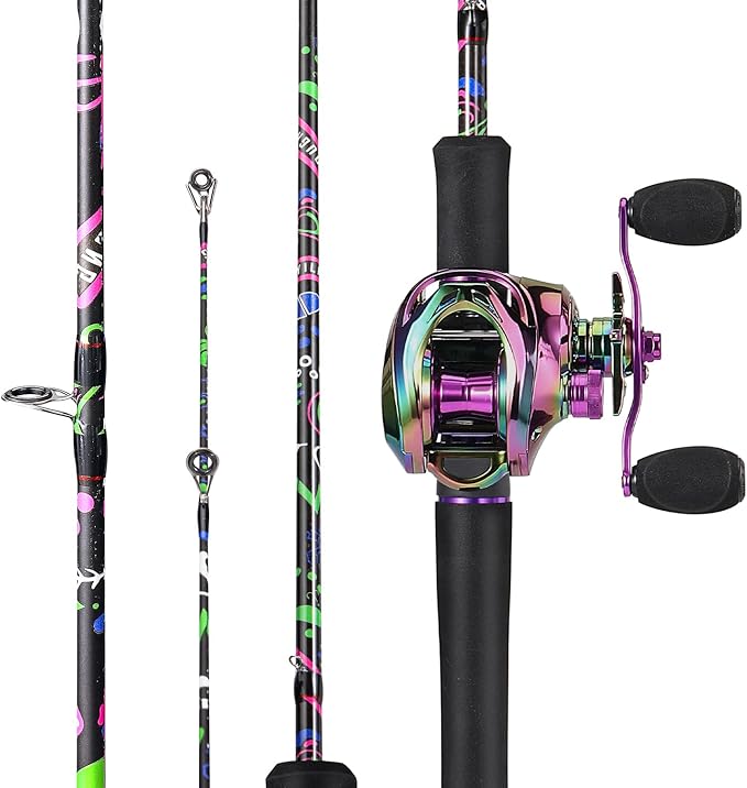 Sougayilang Fishing Rod and Reel Combo, Baitcasting/Spinning Combo, IM7 Graphite Blank Rods with EVA Handle