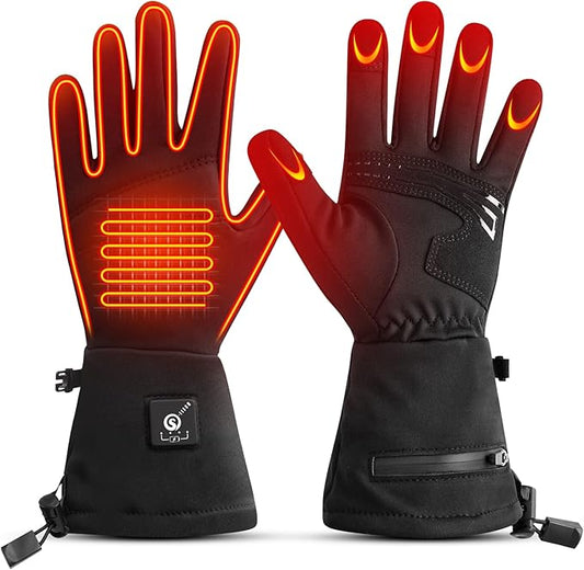 SAVIOR HEAT Heated Glove Liners for Men Women, Rechargeable Battery Electric Heated Gloves, Winter Warm Glove Liners, Thin Gloves Riding Ski Snowboarding Hiking Cycling Hand Warmers